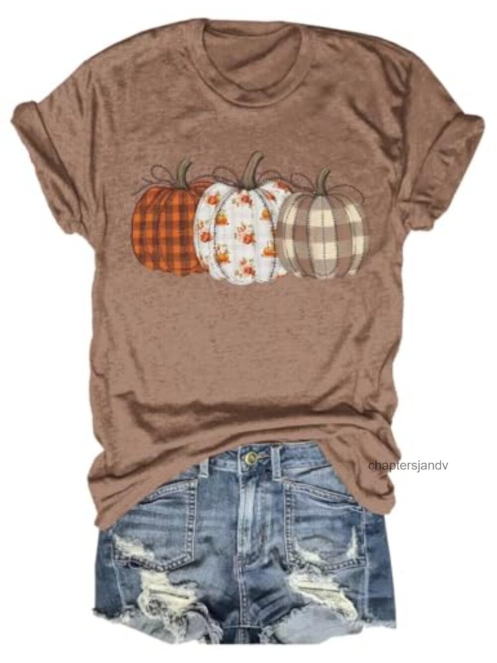Women's Fall Pumpkin T-Shirt Cotton Blend Crewneck Short Sleeve Tee